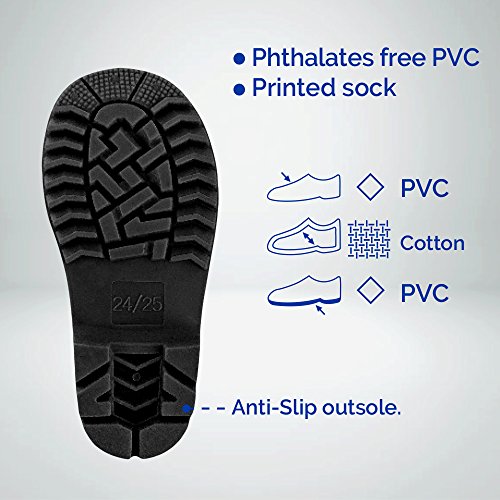 Botas de Agua Miraculous Lady Bug Niña - Botines Impermeables Ladybug Rojos Fantasía de Lunares - Botas Lluvia con Suela Antideslizante y Cierre con Cordón - Perletti (Detalles Negros, Numeric_28)