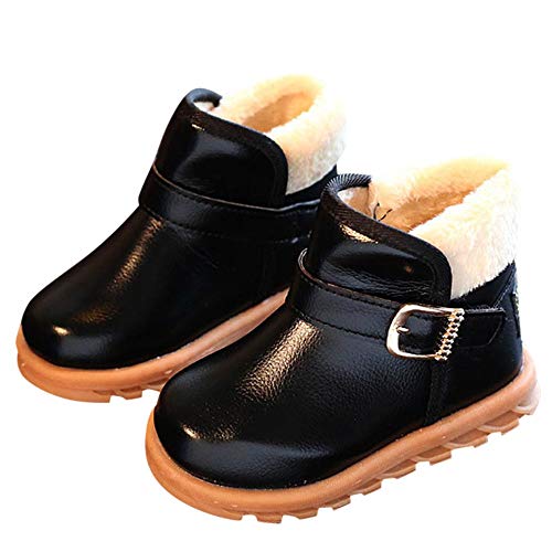 Botas de Cuero Nieve Impermeables para Unisex Niño Niñas Invierno Moda PAOLIAN Botines Planos Espesar Zapatos para Bebe niños Otoño Calzado Piel sintética Termica Además de Lana
