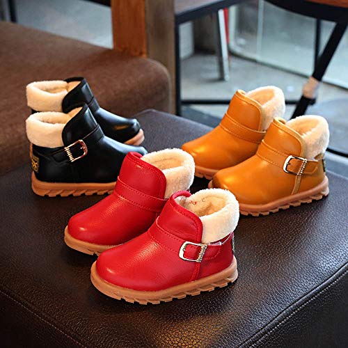 Botas de Cuero Nieve Impermeables para Unisex Niño Niñas Invierno Moda PAOLIAN Botines Planos Espesar Zapatos para Bebe niños Otoño Calzado Piel sintética Termica Además de Lana