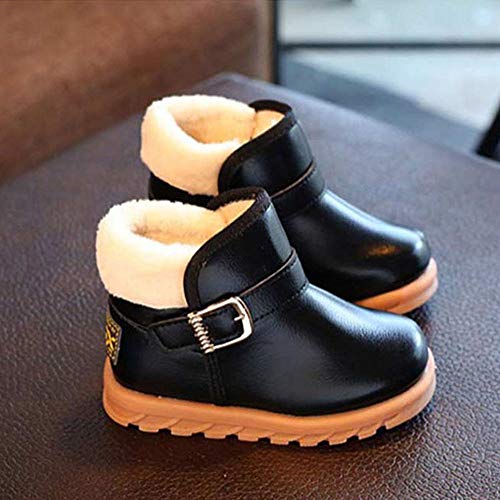 Botas de Cuero Nieve Impermeables para Unisex Niño Niñas Invierno Moda PAOLIAN Botines Planos Espesar Zapatos para Bebe niños Otoño Calzado Piel sintética Termica Además de Lana