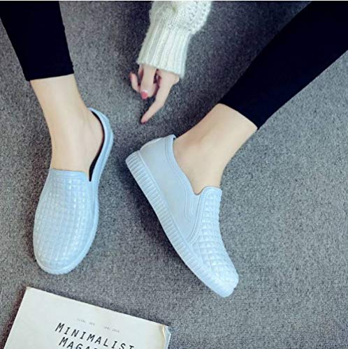 Botas De Lluvia Para Mujer,Slip Impermeable Antideslizante En Wellies Tubo Bajo La Lluvia Botas Wellington Señoras Azul Superficial Casual Boca Chelsea Zapatos Femeninos Zapatos De Agua Piscina C