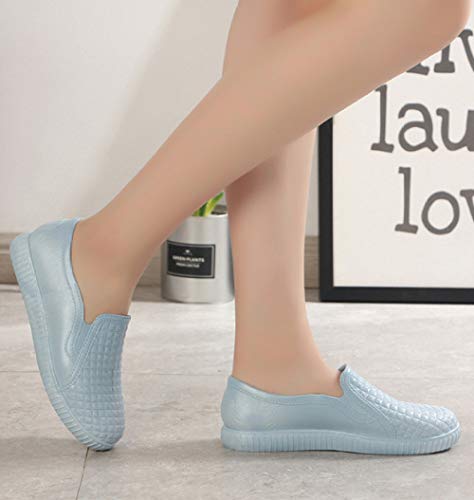Botas De Lluvia Para Mujer,Slip Impermeable Antideslizante En Wellies Tubo Bajo La Lluvia Botas Wellington Señoras Azul Superficial Casual Boca Chelsea Zapatos Femeninos Zapatos De Agua Piscina C