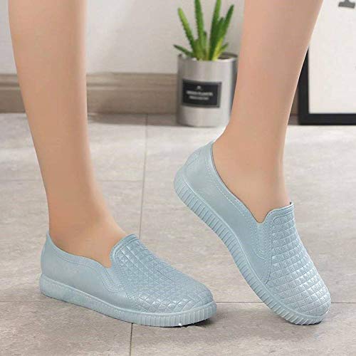 Botas De Lluvia Para Mujer,Slip Impermeable Antideslizante En Wellies Tubo Bajo La Lluvia Botas Wellington Señoras Azul Superficial Casual Boca Chelsea Zapatos Femeninos Zapatos De Agua Piscina C