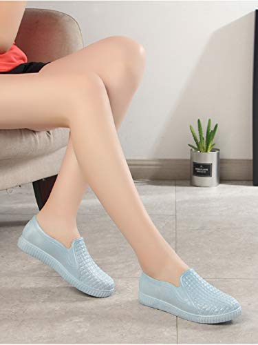 Botas De Lluvia Para Mujer,Slip Impermeable Antideslizante En Wellies Tubo Bajo La Lluvia Botas Wellington Señoras Azul Superficial Casual Boca Chelsea Zapatos Femeninos Zapatos De Agua Piscina C