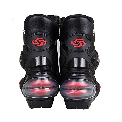 Botas de motocicleta LKN, con protección de tobillo, para carreras, rojas