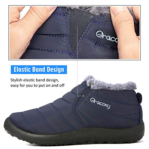 Botas de Nieve para Hombres,Mujeres,Niños,gracosy 2019 Invierno Cálido Al Aire Libre Suela Blanda Ultralight Cómodo Relajado A Pie Botines Plano Antideslizante Que Caminan