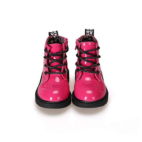 Botas Niño Botines Niña Botas de Invierno Antideslizante Botas de Nieve Transpirable Martin Botas Rose Red 21