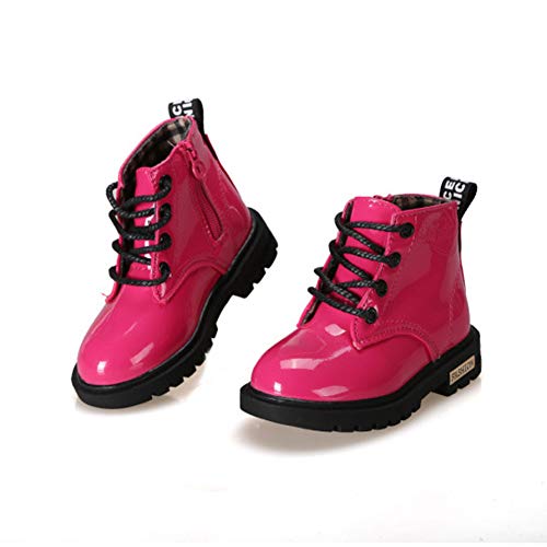 Botas Niño Botines Niña Botas de Invierno Antideslizante Botas de Nieve Transpirable Martin Botas Rose Red 21