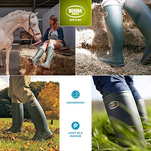 Botas para Caminar para Hombres, Muy Ligeras, Neotane 3 Veces más duraderas Que Las Botas de Goma comparables, Incl. Plantilla para pies Secos y cálidos, Suela marrón Antideslizante, EU 41