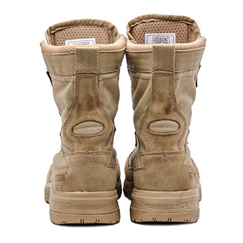 Botas tácticas Militares de Hombre Ultraligero, Tan Botas Jungle Combat, Zapatos de Trabajo y Seguridad (41 EU, Tan)