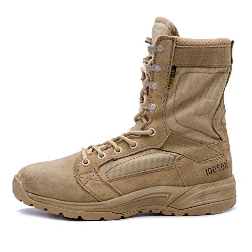 Botas tácticas Militares de Hombre Ultraligero, Tan Botas Jungle Combat, Zapatos de Trabajo y Seguridad (41 EU, Tan)