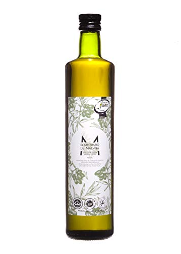 Botella Cristal 0.75 litros Aceite de Oliva Virgen Extra El Santuario de Magina con Denominación de Origen Protegida Sierra Magina, AOVE, Verde, molturado en frío. Variedad Picual