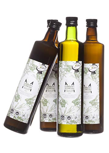 Botella Cristal 0.75 litros Aceite de Oliva Virgen Extra El Santuario de Magina con Denominación de Origen Protegida Sierra Magina, AOVE, Verde, molturado en frío. Variedad Picual