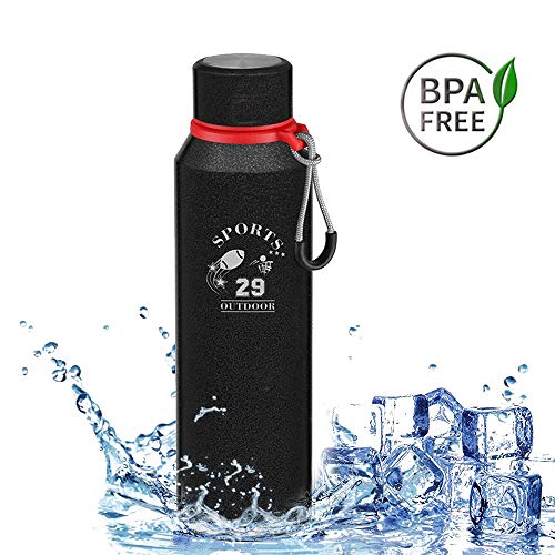 Botella de Agua Acero Inoxidable, 720ml Aislamiento de Vacío de Doble Pared Botella termica, sin BPA Botella Agua Deporte, para Viaje, Deporte, Bicicleta, Gimnasio, Camping