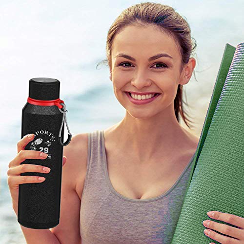 Botella de Agua Acero Inoxidable, 720ml Aislamiento de Vacío de Doble Pared Botella termica, sin BPA Botella Agua Deporte, para Viaje, Deporte, Bicicleta, Gimnasio, Camping