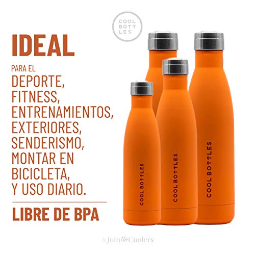 Botella de Agua de Acero Inoxidable | 750 ml | Botella Térmica | Bebidas Frías Durante 24 Horas y Calientes hasta 12 Horas | Acero Inoxidable con Aislamiento de Doble Pared | Botella Libre de BPA