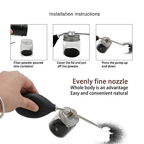 Botella de Spray de Fibra Capilar Boquilla de Engrosamiento de Aplicador de Precisión Recipiente de Polvo de Rebrote Transparente