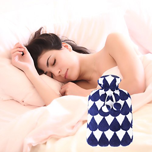 Botellas de Agua Caliente,Caucho de Gran Capacidad 2L Con Cubierta de Felpa Suave Prevenir Resfriados,Aliviar el Dolor