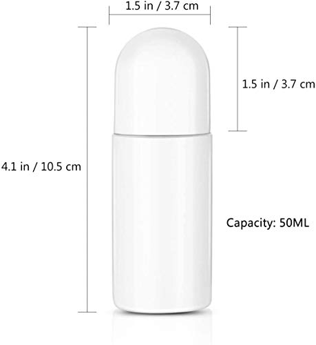 Botellas de Bolas Rodillo, 10 Piezas Botellas Vacías Recargable para Aceite Esencial Perfume para Desodorante Natural Hecho en Casa (50 ml, Blanco)