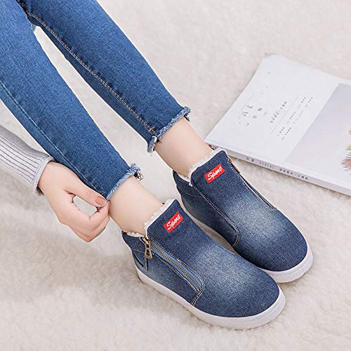 Botines cuña Militares para Mujer Otoño Invierno 2018 Moda PAOLIAN Botas Planos Zapatos Escolares Señora Calzado Dama Tallas Grandes Botas de Nieve Caliente Botas Camperas Lana Zapatillas