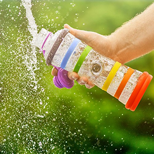 Bouteille i9 Chakra en verre eau vivante informée et structurée - sans BPA - eau detox, jus, smoothies... - sport, voyage, maison, bureau