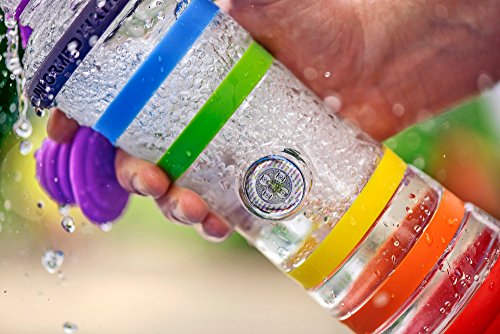 Bouteille i9 Chakra en verre eau vivante informée et structurée - sans BPA - eau detox, jus, smoothies... - sport, voyage, maison, bureau