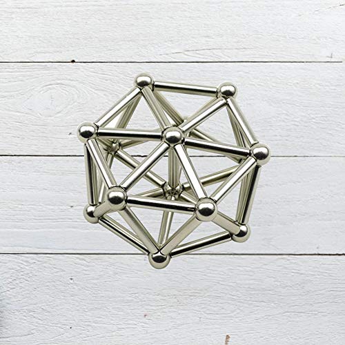 BovoYa 63pcs Juego de construcción de imanes Bloques de construcción Bola magnética Juego de apilamiento de Palo magnético Rompecabezas Juguetes para niños y Adultos