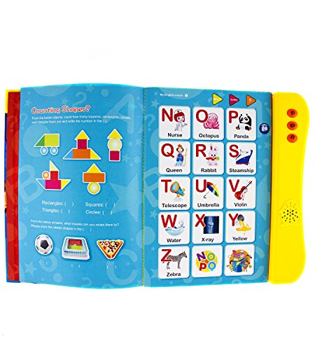 Boxiki kids Libro de Sonidos del Abecedario en Inglés Juguete Educativo. Actividades para el Aprendizaje de Letras, Palabras, Números, Formas, Colores y Animales para Niños Pequeños