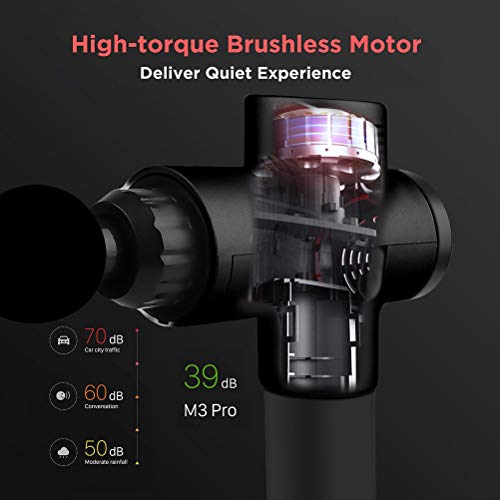 Bozaap - 4 testine di massaggio, pistola per massaggio muscolare a mano, dispositivo di massaggio muscolare in tessuto profondo con massaggiatore di regolazione a 3 velocità