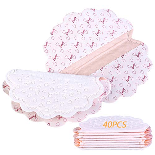 BOZEVON 40 Piezas Desechables Almohadillas para el Sudor de Axilas - Anti Sudor Olor Protección Contra el Sudor y Desodorante Manchas Sudor Almohadillas, Tono de Piel / 40 Pcs