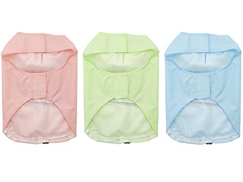 BPS Chubasqueros Impermeables para Mascotas Perros, Impermeables con Capucha para Perro Pequeño Mediano y Grande con Material 100% Poliéster (Caramelo Azul, 40cm) BPS-9608AZ