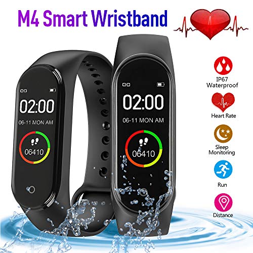 bqlove M4 Fitness Tracker, Reloj De Seguimiento De Actividad con Monitor De Ritmo CardíAco, Banda De Fitness Inteligente Resistente Al Agua con Contador De Pasos para NiñOs Mujeres Hombres