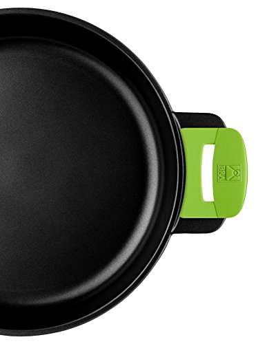 BRA PRIOR - Cacerola alta con tapa de cristal y asas de silicona extraíbles, 20 cm, apta para todo tipo de cocinas incluida inducción y horno.Libre de PFOA.