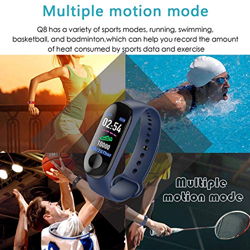 Braccialetto Fitness - M3 Impermeable IP67 Pulsera de Actividad Reloj Inteligente con Pulsómetro y Presión Arterial Relojes Deportivos GPS Pantalla táctil a Color (Negro)