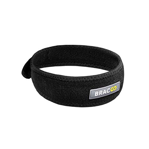Bracoo KP40 I Cinta Rotuliana con Almohadilla Tubular. Para Alivio y Prevención de Tendinitis, Dolor en Articulación, Ligamentos. Previene Lesiones. Disponible en Negro o Azul. UNA Cinta por Pack. Ambas Rodillas. Modelo Unisex. Talla Única