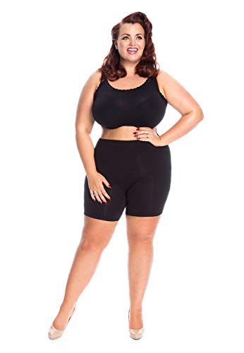 Braguitas Tipo Short, Anti Rozaduras, Tallas Grandes - No se suben - Evitan el roce de los Muslos. (46/50, Negro)