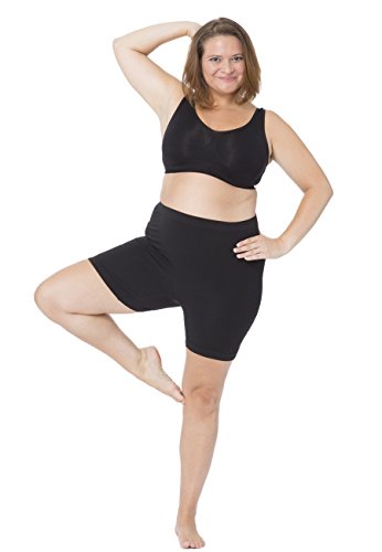 Braguitas Tipo Short, Anti Rozaduras, Tallas Grandes - No se suben - Evitan el roce de los Muslos. (46/50, Negro)