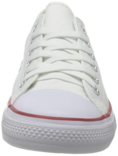 BRANDELIA Canvas de Lona Estilo Casual y Deportivo Zapatillas Unisex, Blanco, 40 EU