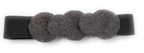BRANDELIA Cinturón Elástico Mujer Fiesta Estilo Cordón de Seda para Combinarlo Con Vestidos, Faldas o Pantalones, Ci.Platino