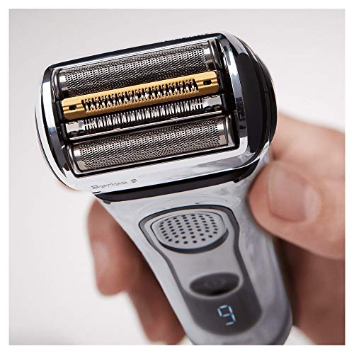 Braun 9297 Series 9 - Afeitadora Eléctrica, Máquina de Afeitar Barba en Seco y Mojado, Recortadora de Precisión Integrada, Recargable, color Cromo