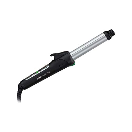 Braun Satin Hair 7 Curling wand Negro, Plata 2m - Moldeador de pelo (Rizador de pelo, 60 s, Negro, Plata, 2 m)