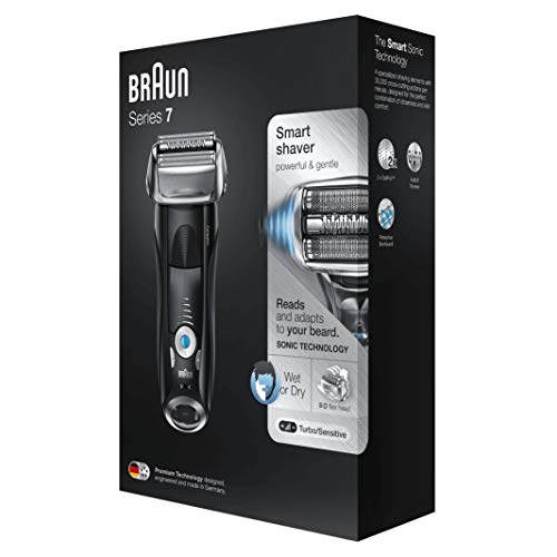 Braun Series 7 7840 s - Afeitadora eléctrica para hombre de lámina, en húmedo y seco, máquina de afeitar barba recargable e inalámbrica, negro