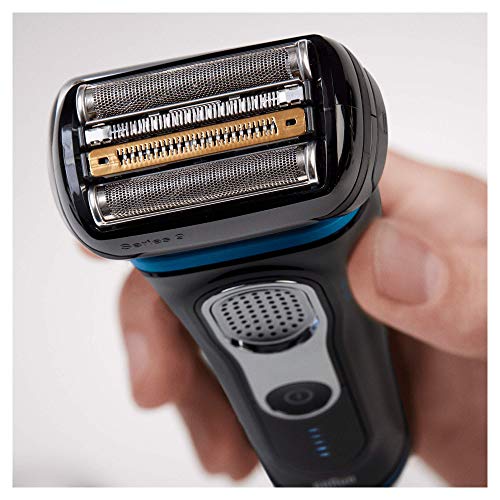 Braun Series 9 9240 s - Afeitadora eléctrica para hombre de lámina, en húmedo y seco, máquina de afeitar barba con base cargadora, negro/azul, sólo recargable, inalámbrico