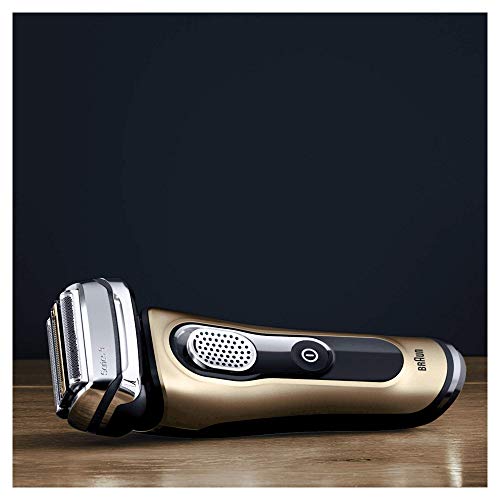 Braun Series 9 9299 cc - Afeitadora eléctrica hombre Wet&Dry, afeitadora barba con estación de limpieza y carga Clean&Charge, regalo, oro