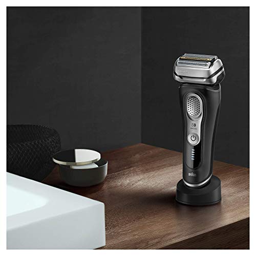 Braun Series 9 9340s - Afeitadora Eléctrica Hombre Última Generación, Afeitadora Barba Recargable, Inalámbrica, Base de Carga, Funda, Seco/Mojado, Negro