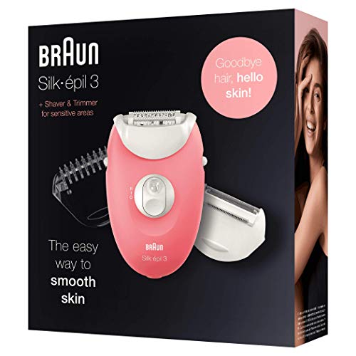 Braun Silk-épil 3 SE 3-440 - Principiantes 3 en 1 depilación, depiladora mujer, rasuradora, blanco/rosa