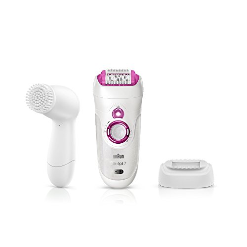 Braun Silk-épil 7 7-539 - Set de belleza con depiladora para mujer, eléctrica, inalámbrica y cepillo limpiador facial, blanco