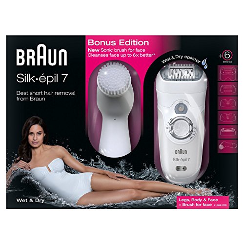 Braun Silk-épil 7 SkinSpa 7569 - Depiladora Wet & Dry sin cable con 6 extras + Cepillo Exfoliante para la cara