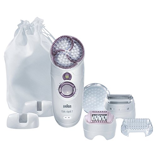 Braun Silk-épil 7 SkinSpa 7951 - Depiladora utilizable bajo el agua, recargable, con cepillo de exfoliación sónica y 4 accesorios incluidos