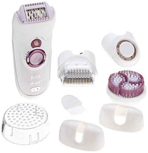 Braun Silk-épil 7 SkinSpa 7951 - Depiladora utilizable bajo el agua, recargable, con cepillo de exfoliación sónica y 4 accesorios incluidos